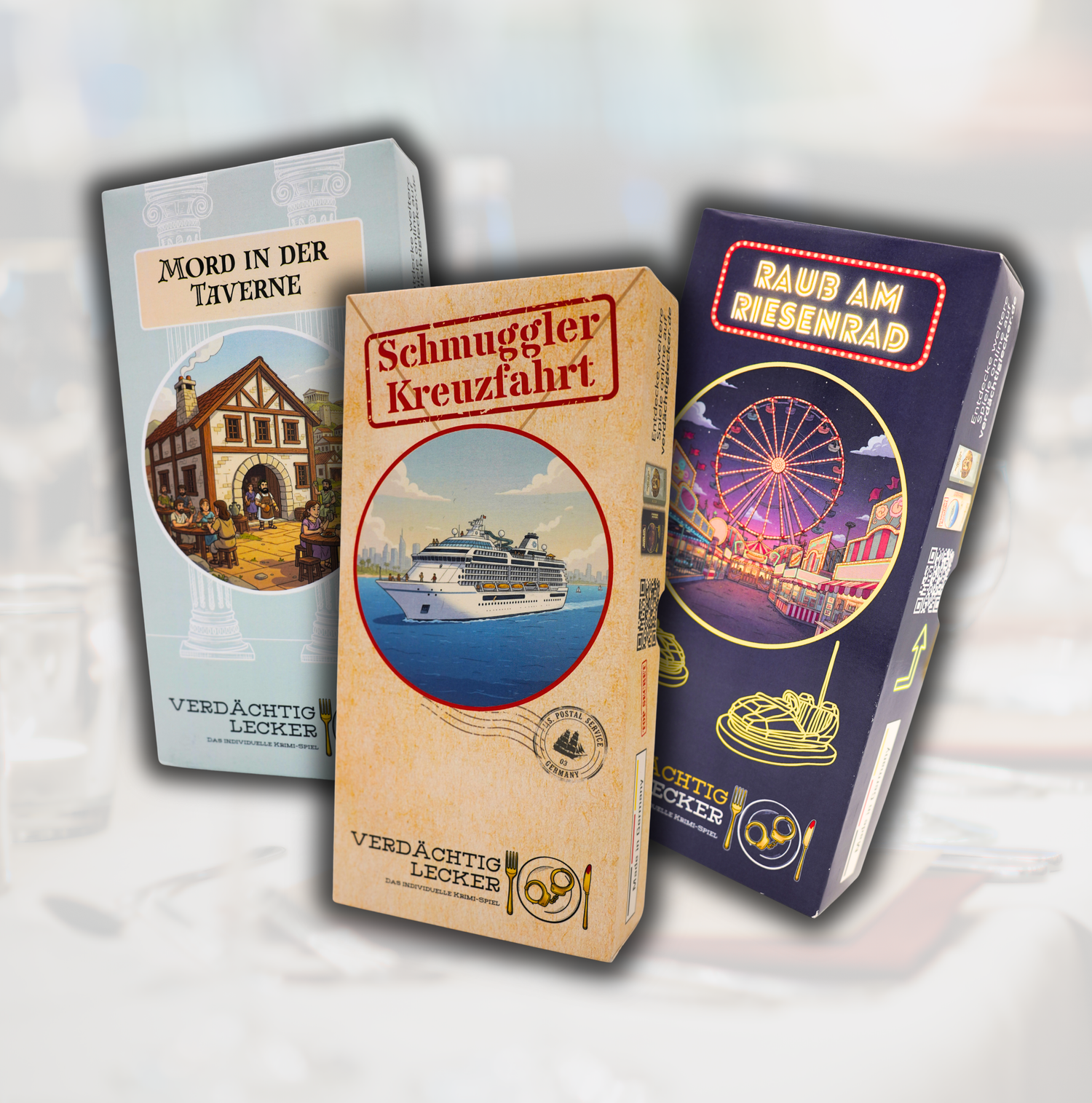 Krimi Dinner Schmugglerkreuzfahrt Raub am Riesenrad Mord in der Taverne Krimi Spiel Zuhause