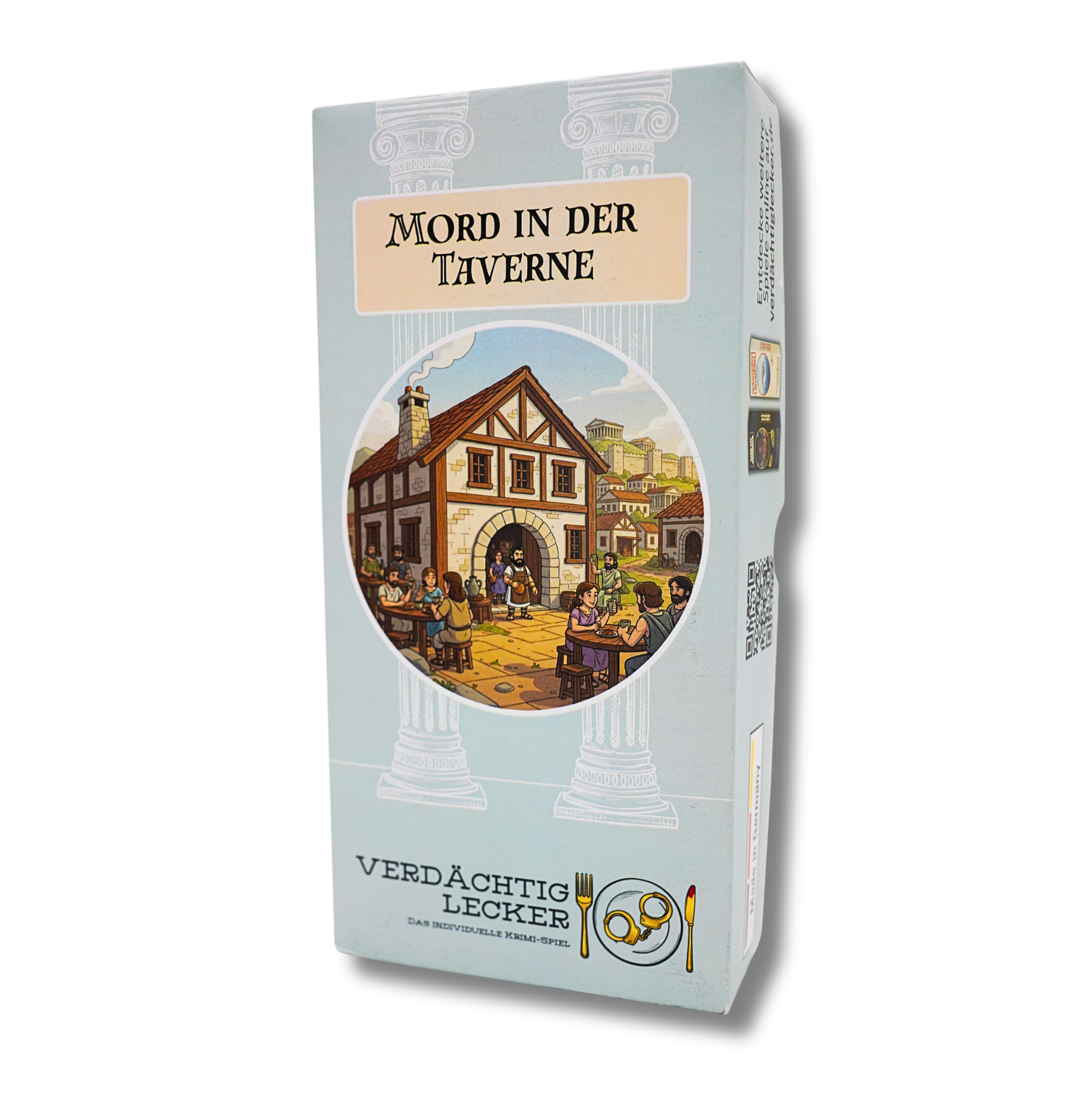 Mord in der Taverne Krimi Spiel Krimi Dinner fuer zuhause Produktfoto weiss